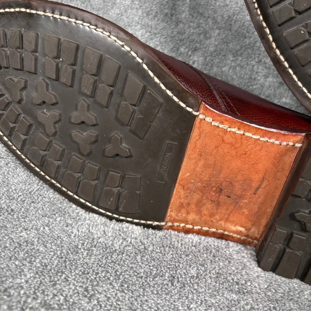 Alden 942C Dutton 3 Eyelet Blucher Brown Alpine Grain Made USA Mens 9.5 A/C
